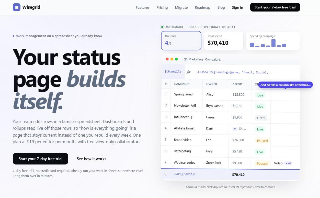 Wisegrid preview