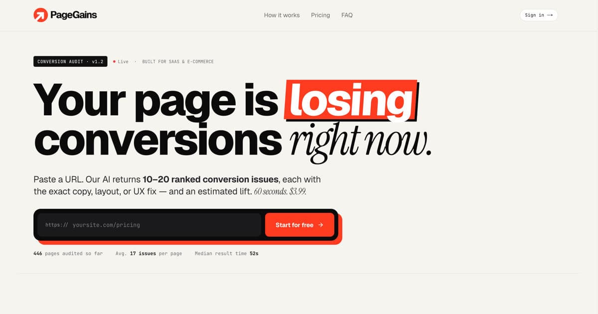 PageGains preview