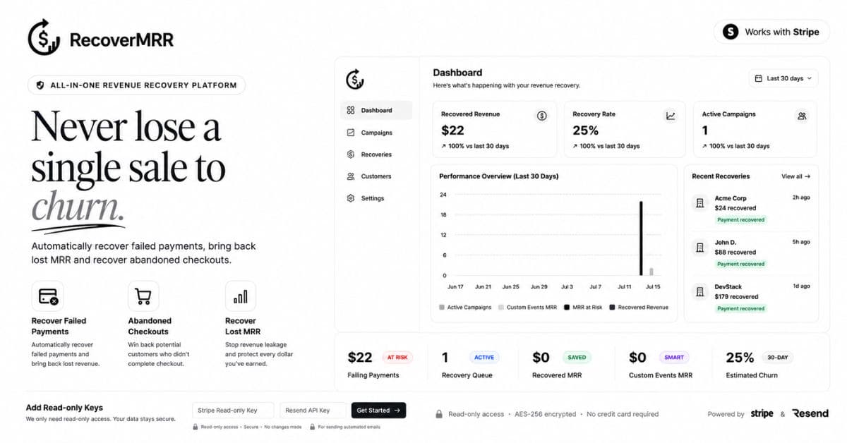 RecoverMRR | Put Revenue preview