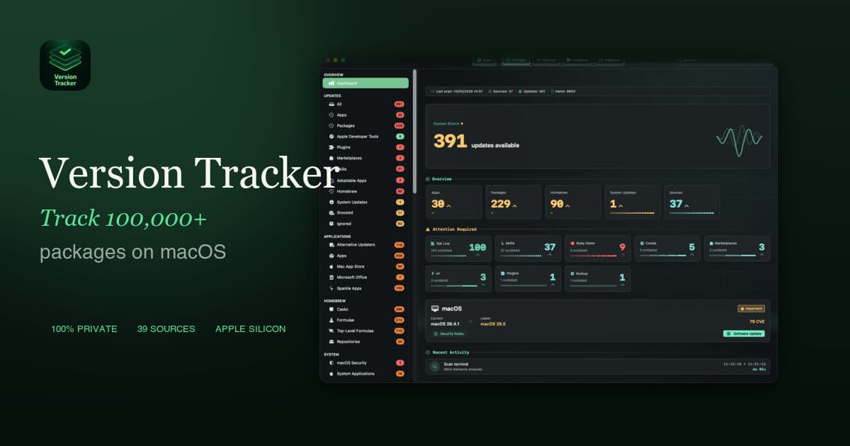 Version Tracker preview