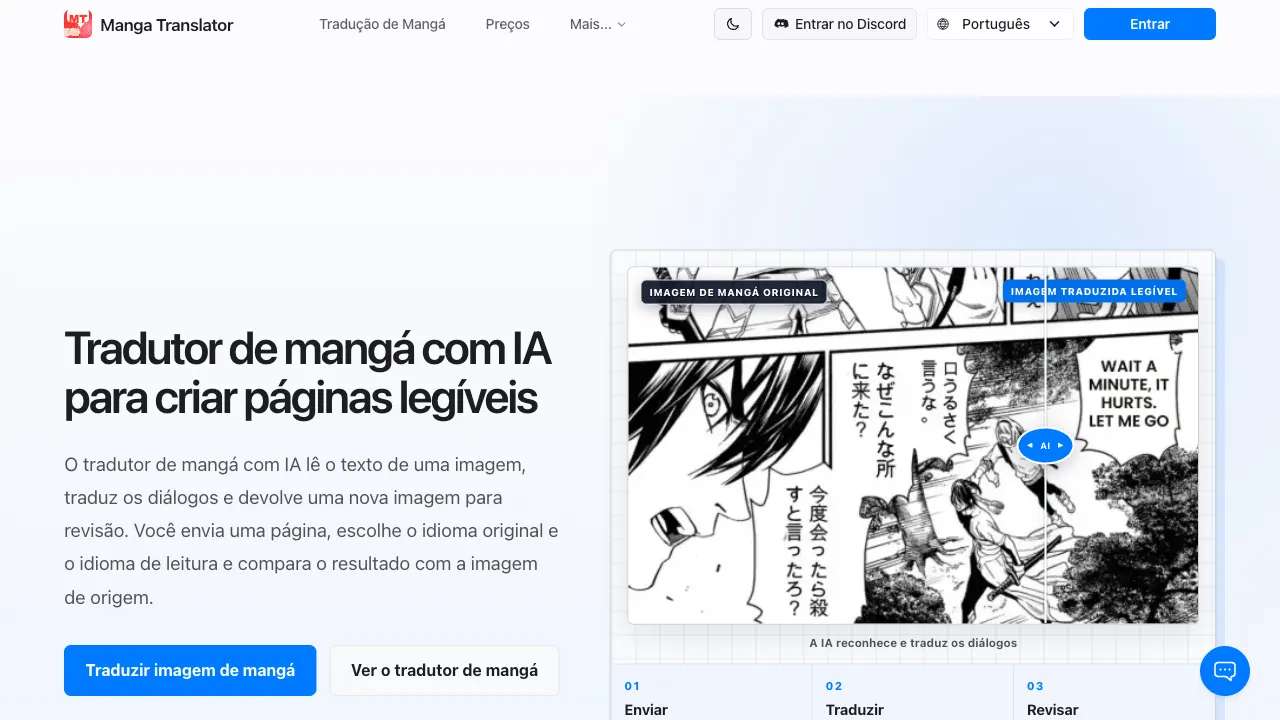 tradutor de mangá com IA preview