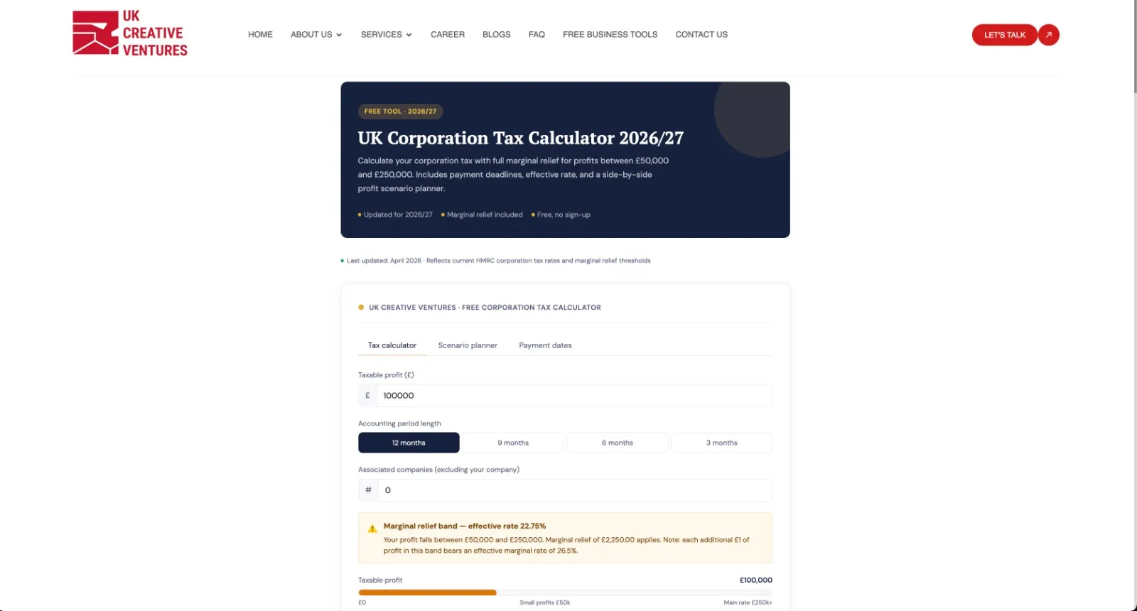 Corporation Tax Calculato preview