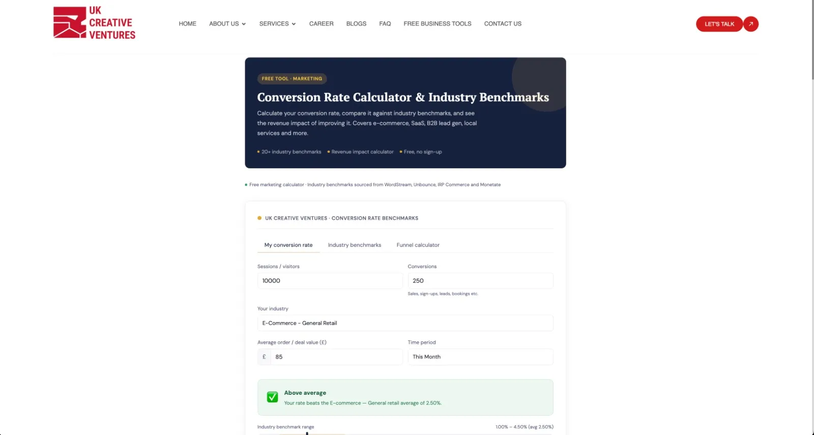 Conversion Rate Benchmark preview