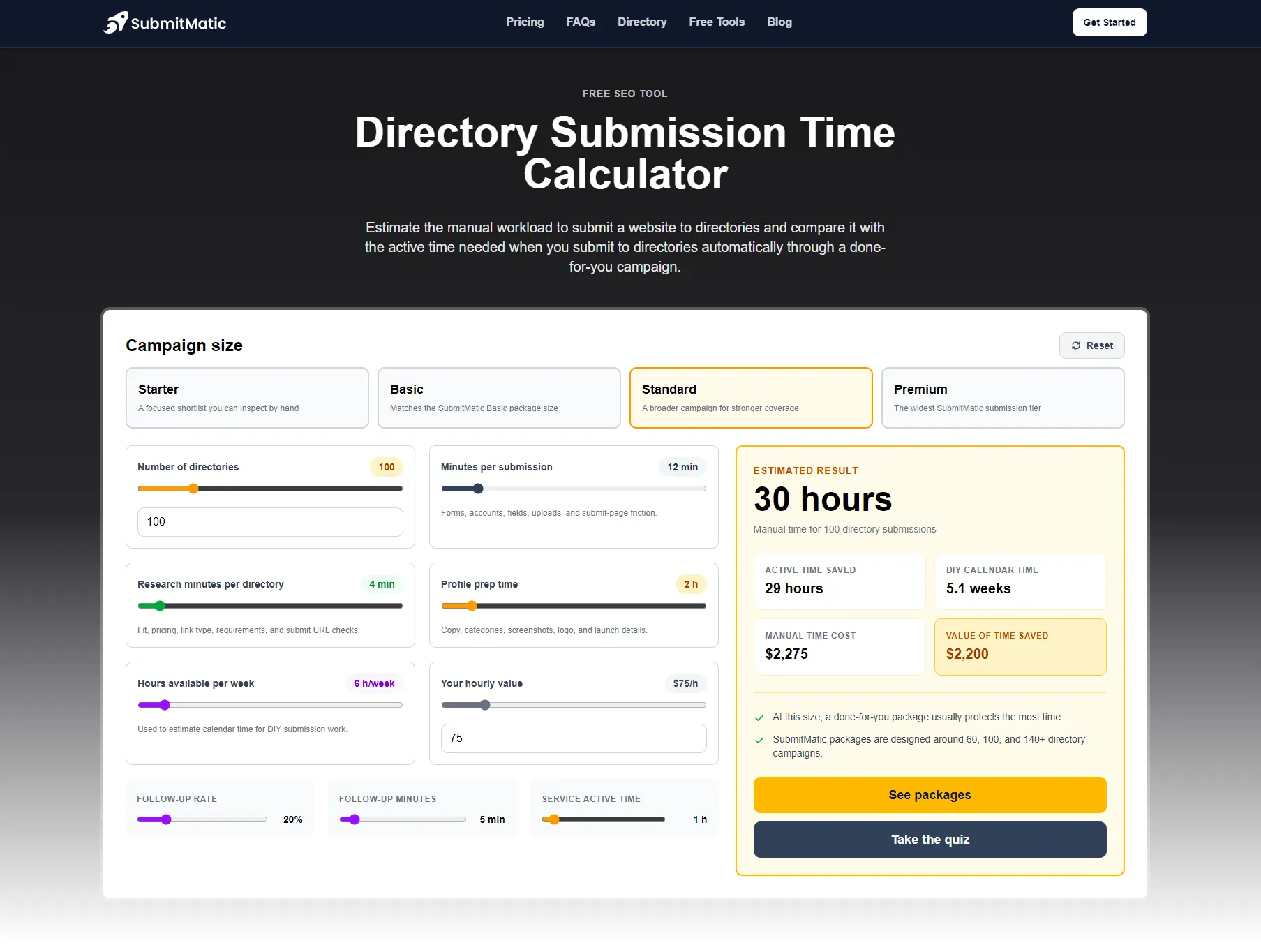 Dir Submit Time Calc preview