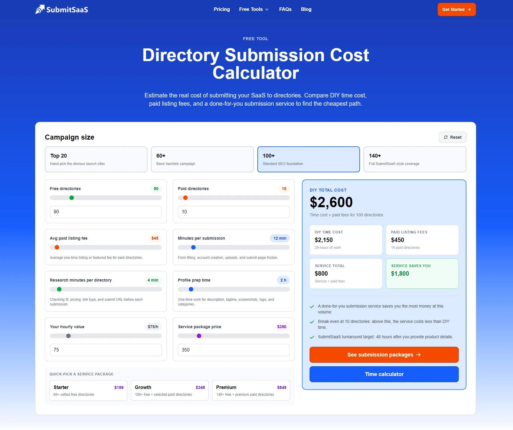 Cost Estimator preview