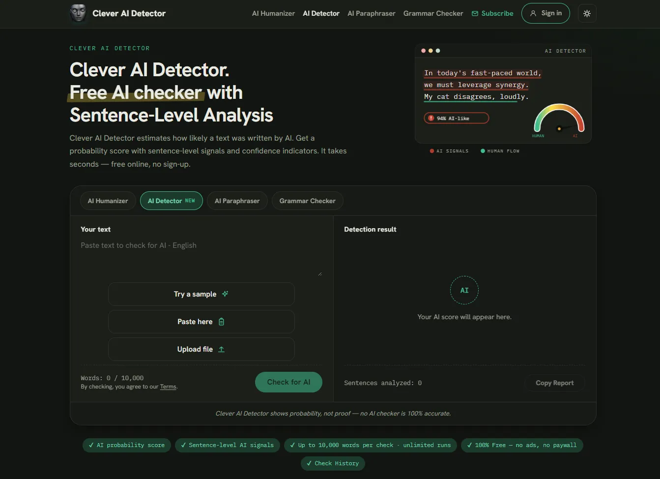 Clever AI Detector preview
