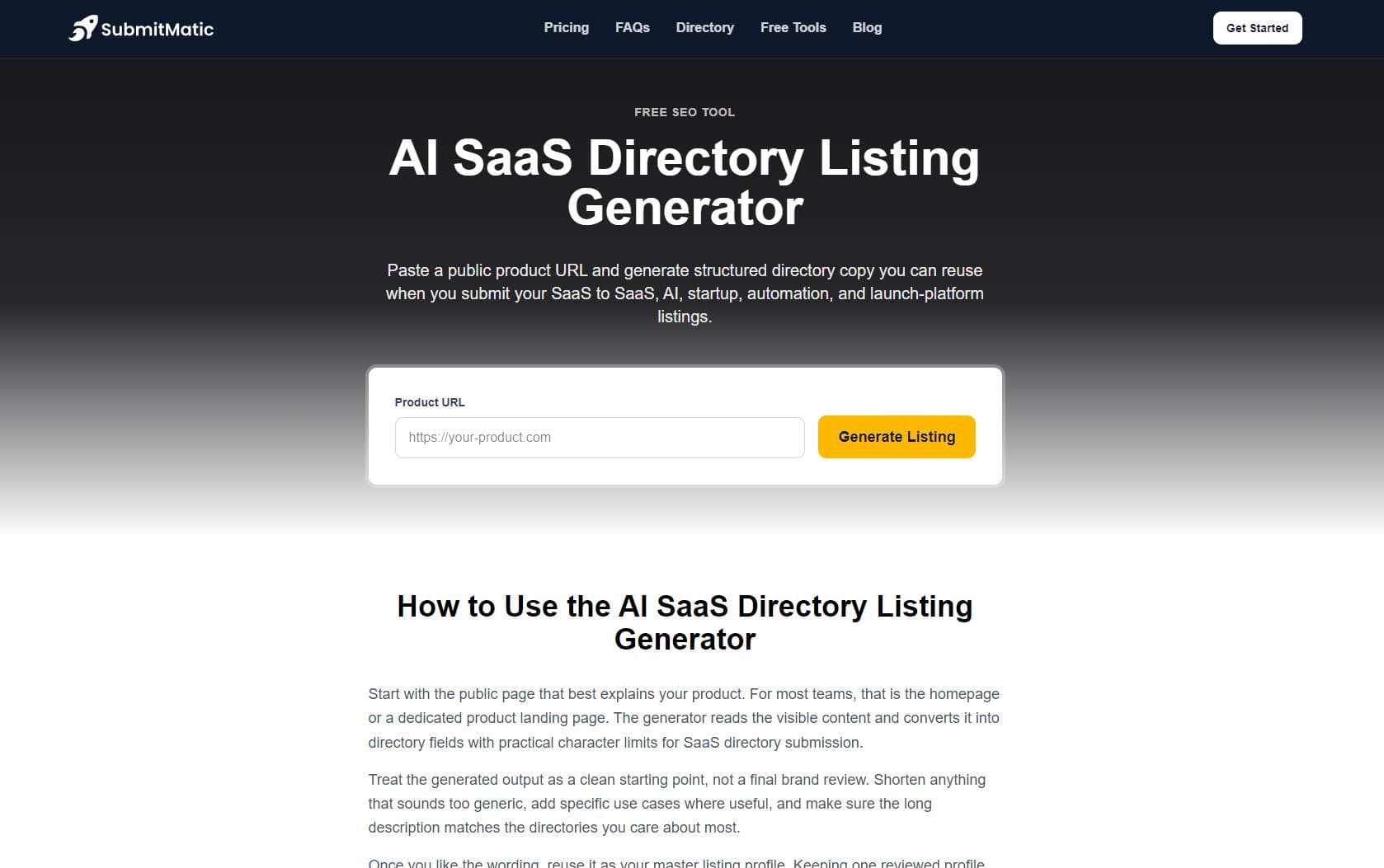 AI Listing Generator preview